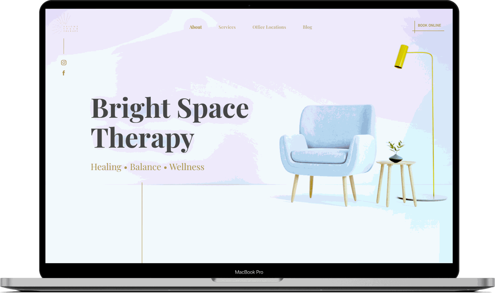 Bright Space Therapy mockup