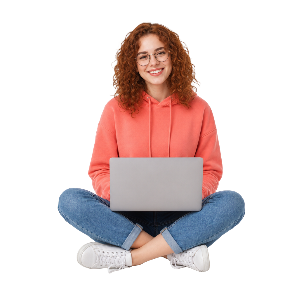 Growth specialist sitting with laptop